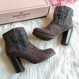 Juicy Couture gray booties chunky heel shoes